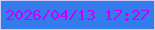 文字の大きさ：4、枠の色：cfcbfd、背景の色：347cec、文字の色：c202f9 無料ブログパーツのブログ時計