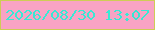 文字の大きさ：5、枠の色：cfcc55、背景の色：f9a3c4、文字の色：38e9d4 無料ブログパーツのブログ時計