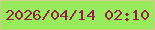 文字の大きさ：3、枠の色：cfcc8e、背景の色：9aea5e、文字の色：93224a 無料ブログパーツのブログ時計