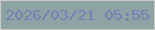 文字の大きさ：4、枠の色：cfccc6、背景の色：8ea3a4、文字の色：7181b4 無料ブログパーツのブログ時計