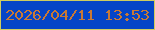 文字の大きさ：1、枠の色：cfcd5f、背景の色：0545c7、文字の色：c97935 無料ブログパーツのブログ時計