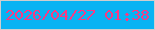 文字の大きさ：3、枠の色：cfcecf、背景の色：09b3f3、文字の色：f83a84 無料ブログパーツのブログ時計