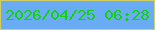 文字の大きさ：2、枠の色：cfcf64、背景の色：6aacf3、文字の色：13d10a 無料ブログパーツのブログ時計