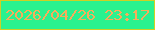 文字の大きさ：3、枠の色：cfd024、背景の色：2af28f、文字の色：f7ad5b 無料ブログパーツのブログ時計
