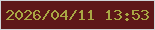 文字の大きさ：3、枠の色：cfd3d6、背景の色：5e1718、文字の色：a9a744 無料ブログパーツのブログ時計