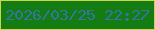 文字の大きさ：5、枠の色：cfd44a、背景の色：137d14、文字の色：3475a1 無料ブログパーツのブログ時計