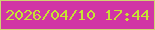 文字の大きさ：4、枠の色：cfd472、背景の色：d135a5、文字の色：c6e234 無料ブログパーツのブログ時計