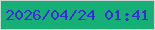 文字の大きさ：1、枠の色：cfd4d5、背景の色：16af76、文字の色：392cd6 無料ブログパーツのブログ時計