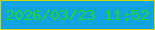 文字の大きさ：3、枠の色：cfd50f、背景の色：12a4e2、文字の色：17dc2f 無料ブログパーツのブログ時計