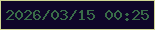 文字の大きさ：2、枠の色：cfd593、背景の色：0f0529、文字の色：396c48 無料ブログパーツのブログ時計