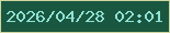 文字の大きさ：3、枠の色：cfd5a1、背景の色：1a5740、文字の色：91e2d4 無料ブログパーツのブログ時計