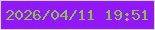 文字の大きさ：3、枠の色：cfd8e1、背景の色：9218f9、文字の色：8bc642 無料ブログパーツのブログ時計