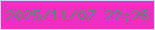 文字の大きさ：4、枠の色：cfd8ea、背景の色：ed2fc2、文字の色：5f8367 無料ブログパーツのブログ時計