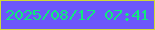 文字の大きさ：5、枠の色：cfda36、背景の色：6c57fb、文字の色：10ea7c 無料ブログパーツのブログ時計