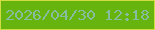 文字の大きさ：1、枠の色：cfdd42、背景の色：66b40d、文字の色：86bd9e 無料ブログパーツのブログ時計