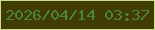 文字の大きさ：4、枠の色：cfdd90、背景の色：403c03、文字の色：4b8539 無料ブログパーツのブログ時計