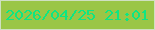 文字の大きさ：2、枠の色：cfe0c1、背景の色：9ac646、文字の色：0de683 無料ブログパーツのブログ時計