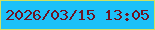 文字の大きさ：5、枠の色：cfe161、背景の色：1cc1f8、文字の色：6d1421 無料ブログパーツのブログ時計