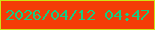 文字の大きさ：4、枠の色：cfe316、背景の色：f43c07、文字の色：14cd84 無料ブログパーツのブログ時計