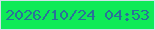 文字の大きさ：4、枠の色：cfe3e9、背景の色：0eea57、文字の色：2a7199 無料ブログパーツのブログ時計