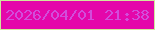 文字の大きさ：2、枠の色：cfe99c、背景の色：e407aa、文字の色：d24cdb 無料ブログパーツのブログ時計