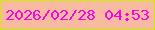 文字の大きさ：5、枠の色：cfea07、背景の色：f8baa1、文字の色：f906db 無料ブログパーツのブログ時計