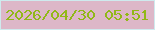 文字の大きさ：3、枠の色：cfeaee、背景の色：ddb7c8、文字の色：91b817 無料ブログパーツのブログ時計