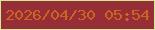 文字の大きさ：3、枠の色：cfeb91、背景の色：972d36、文字の色：c96720 無料ブログパーツのブログ時計