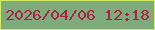 文字の大きさ：4、枠の色：cfec62、背景の色：7faa7b、文字の色：a92442 無料ブログパーツのブログ時計