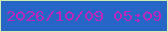 文字の大きさ：5、枠の色：cfecb1、背景の色：2666c7、文字の色：bd27bb 無料ブログパーツのブログ時計