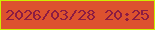 文字の大きさ：5、枠の色：cfed02、背景の色：dd522f、文字の色：8c1c43 無料ブログパーツのブログ時計
