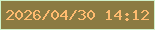 文字の大きさ：1、枠の色：cff0c9、背景の色：8b7b42、文字の色：ffbb6f 無料ブログパーツのブログ時計