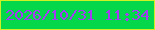 文字の大きさ：3、枠の色：cff123、背景の色：04d84a、文字の色：a53bf3 無料ブログパーツのブログ時計