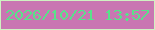 文字の大きさ：2、枠の色：cff2c2、背景の色：c976b2、文字の色：58e18a 無料ブログパーツのブログ時計