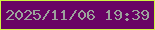 文字の大きさ：2、枠の色：cff341、背景の色：690364、文字の色：9ca29c 無料ブログパーツのブログ時計