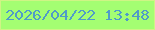 文字の大きさ：1、枠の色：cff485、背景の色：a4fe72、文字の色：509bc8 無料ブログパーツのブログ時計