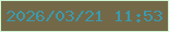 文字の大きさ：4、枠の色：cff5d2、背景の色：736848、文字の色：3c9aac 無料ブログパーツのブログ時計