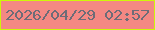 文字の大きさ：3、枠の色：cff609、背景の色：f48883、文字の色：6d6c77 無料ブログパーツのブログ時計