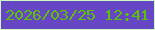 文字の大きさ：1、枠の色：cff7c5、背景の色：6646c5、文字の色：5ac404 無料ブログパーツのブログ時計