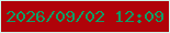 文字の大きさ：1、枠の色：cff7ec、背景の色：b00309、文字の色：0d9d66 無料ブログパーツのブログ時計