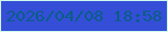 文字の大きさ：2、枠の色：cff8ed、背景の色：354ed8、文字の色：095d86 無料ブログパーツのブログ時計