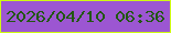 文字の大きさ：1、枠の色：cffa12、背景の色：9c56d2、文字の色：225712 無料ブログパーツのブログ時計