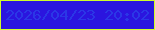 文字の大きさ：3、枠の色：cffd2a、背景の色：2b15df、文字の色：2b37e6 無料ブログパーツのブログ時計