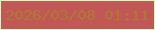 文字の大きさ：1、枠の色：cfffbd、背景の色：c15757、文字の色：ab7c30 無料ブログパーツのブログ時計