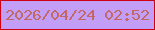文字の大きさ：1、枠の色：d00113、背景の色：c29ef7、文字の色：c26666 無料ブログパーツのブログ時計