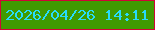 文字の大きさ：3、枠の色：d00536、背景の色：409b01、文字の色：28dbfb 無料ブログパーツのブログ時計