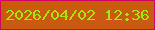 文字の大きさ：5、枠の色：d00562、背景の色：cb5a11、文字の色：a0e807 無料ブログパーツのブログ時計