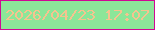 文字の大きさ：3、枠の色：d00894、背景の色：8ce699、文字の色：f6c38f 無料ブログパーツのブログ時計