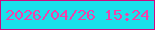 文字の大きさ：5、枠の色：d00980、背景の色：1ae0eb、文字の色：f03fab 無料ブログパーツのブログ時計