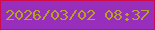 文字の大きさ：2、枠の色：d00a4b、背景の色：982ebc、文字の色：b7a026 無料ブログパーツのブログ時計